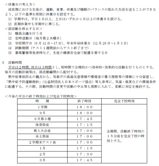 部活動方針②